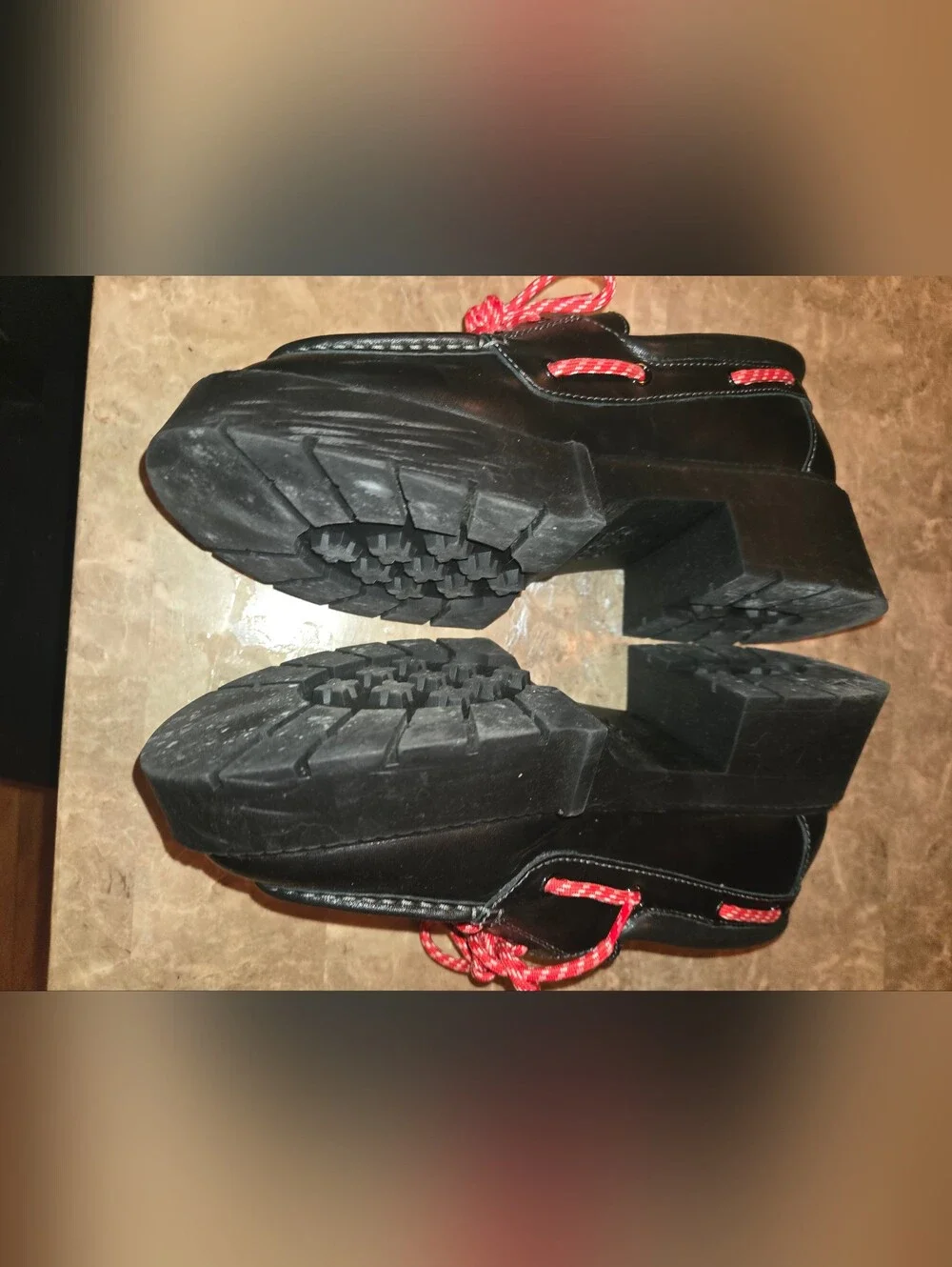 Coach Brand Black Women's Boat Shoes with Red Laces